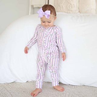 Caden Lane Baby Lilas Lilacs Zip Romper