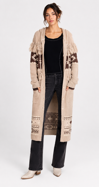 Miss Me Melanie Aztec Fringe Cardigan