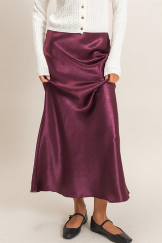 Danielle Satin Midi Skirt