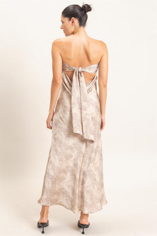 Coral Satin Maxi Dress