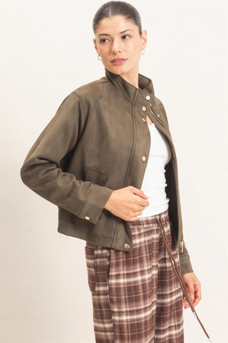 Selene Suede Snap Jacket
