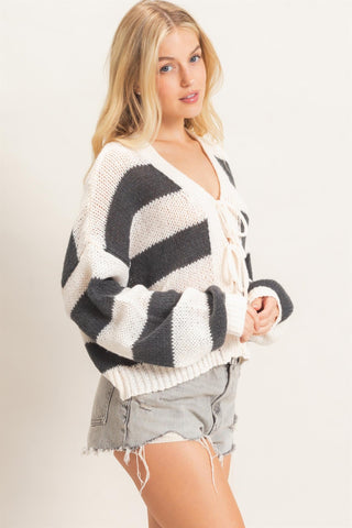Hannah V Neck Tie Cardigan