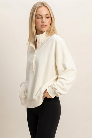 Candice Button Front Sweatshirt