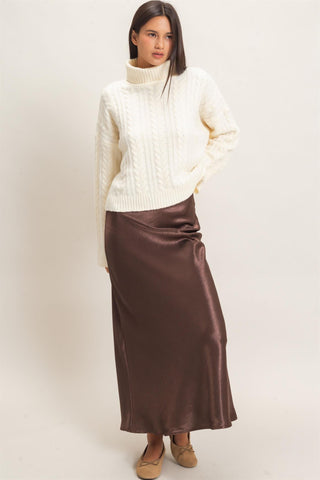 Danielle Satin Midi Skirt