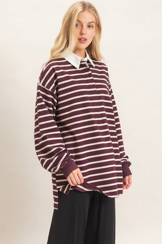 Dillan Striped Polo Top