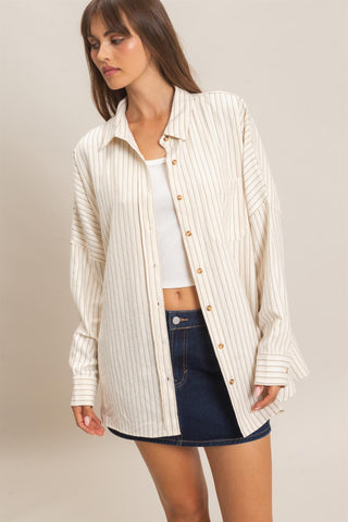 Cara Cream Button Top