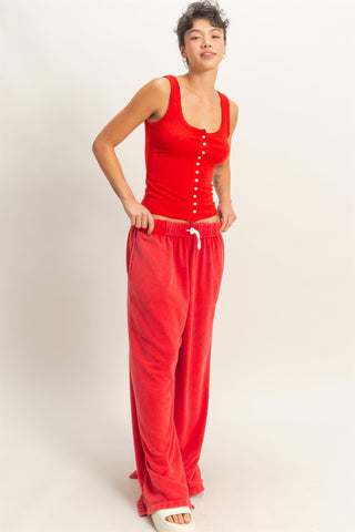 Jessica Pointelle button Tank