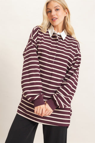 Dillan Striped Polo Top