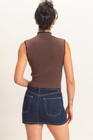 Ava Ribbed Sleeveless Top