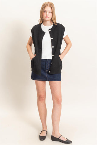Nina Button Sweater Vest