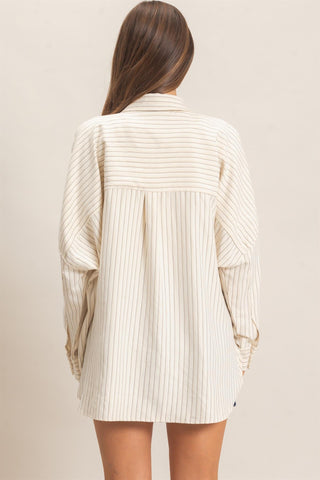 Cara Cream Button Top