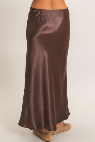 Danielle Satin Midi Skirt
