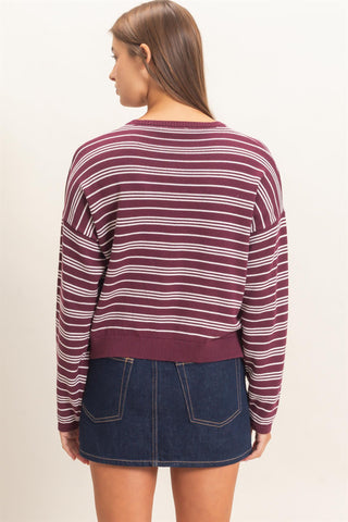 Henley Striped Sweater