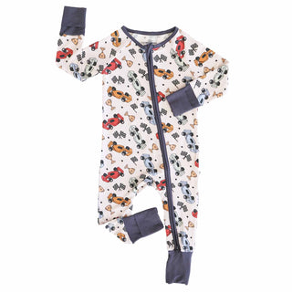 Caden Lane Baby Boy Pit Crew Zip Romper