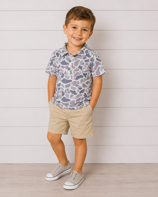 Boys Camo Print Polo