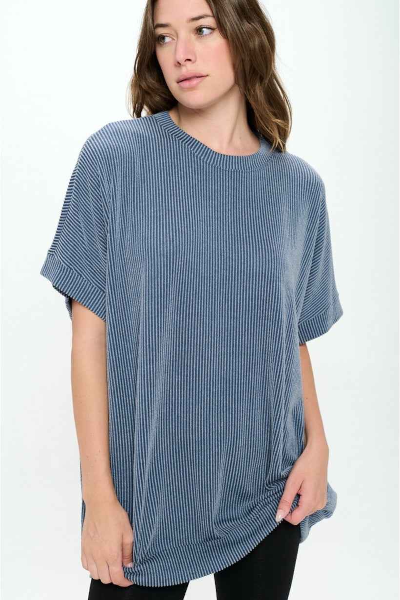 Tres Bien Eliza Ribbed Oversized Half Sleeve