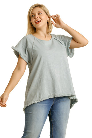 Adelma Frayed Hem Top
