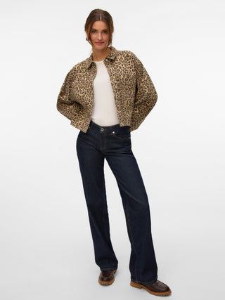 Vero Moda Nixi Leopard Denim Jacket