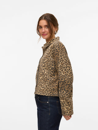 Vero Moda Nixi Leopard Denim Jacket