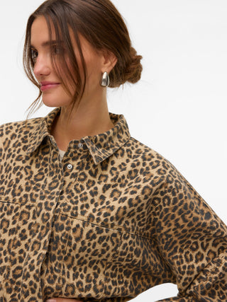 Vero Moda Nixi Leopard Denim Jacket