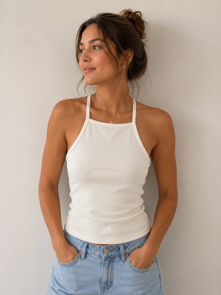 Kendra Squared Ribbed Tank Top