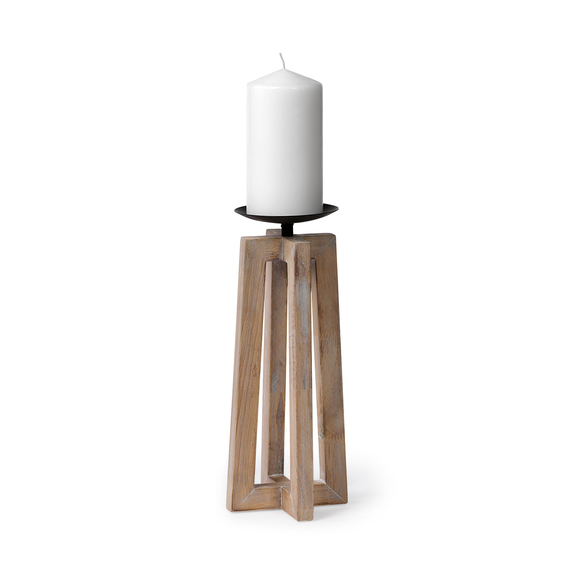 Mercana Astra Wood Pedestal Candle Holder