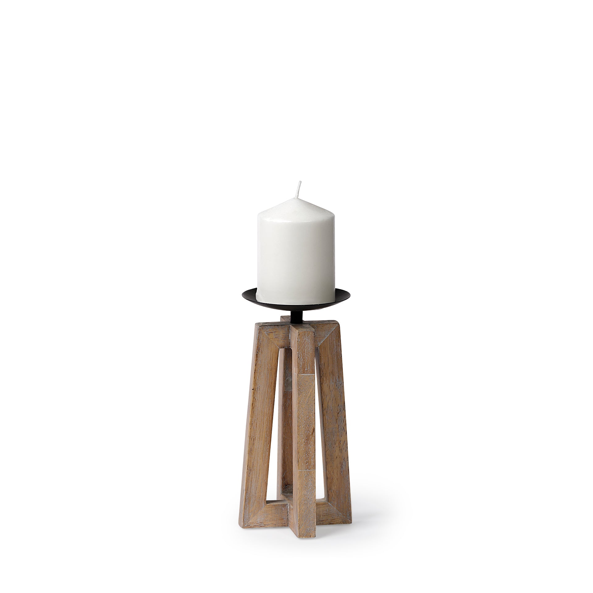 Mercana Astra Wood Pedestal Candle Holder