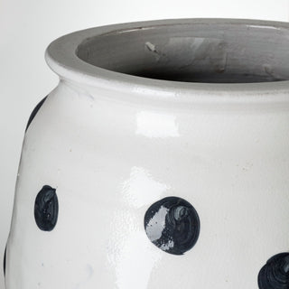 Mercana Polka Dot White Ceramic Vase