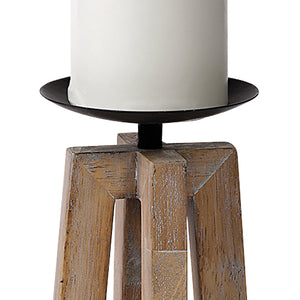 Mercana Astra Wood Pedestal Candle Holder