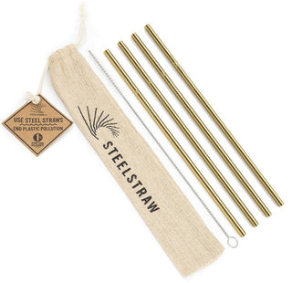 Commons Reusable Metal Straight Straw Set (4)