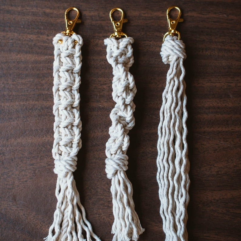 Macrame Boho Keychain Clip