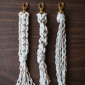 Macrame Boho Keychain Clip