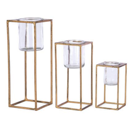 Commons Square Metal Votive Holders Set