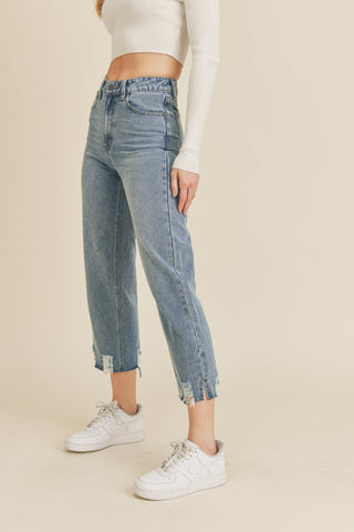 Penelope Split Hem Straight Jeans