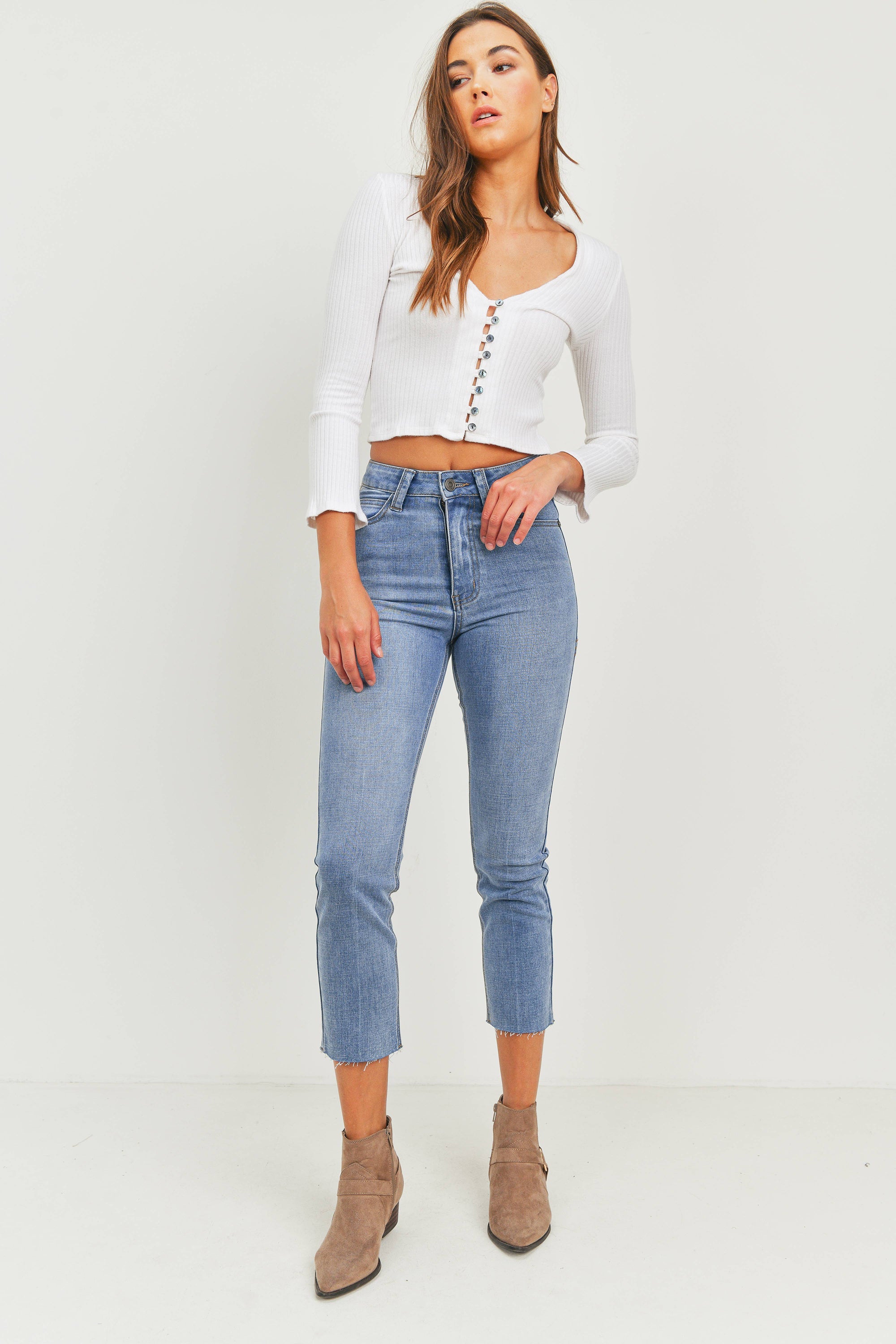 Piper Cut Off Hem Jean