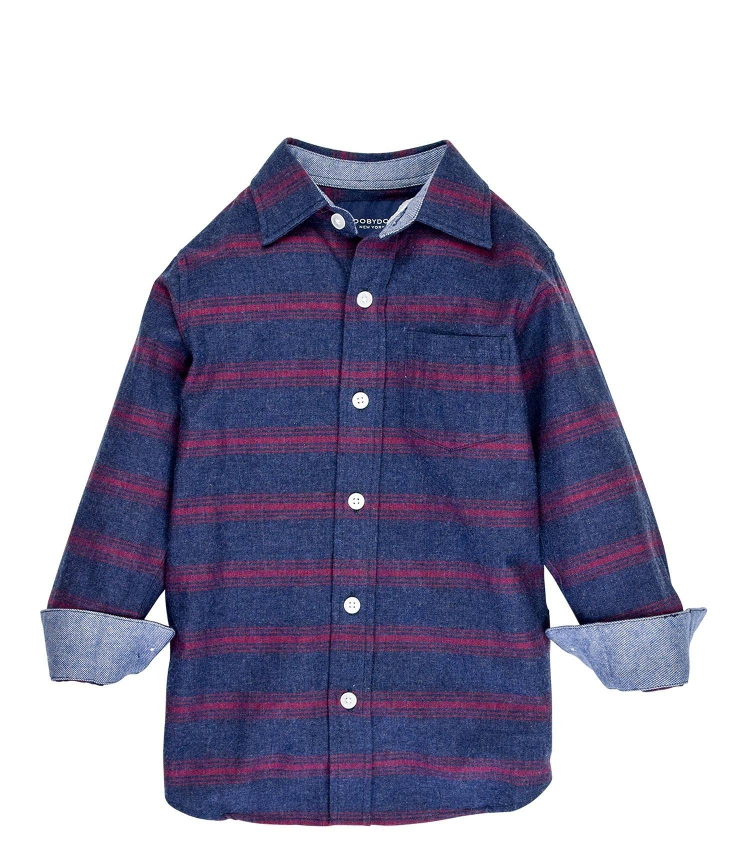 Toobydoo Navy/Red Button Down