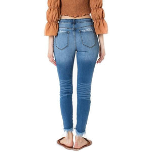KanCan Medium Wash Shark Bite Skinny Jeans