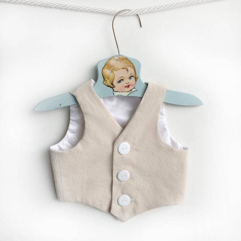 Linen Vest Set - Natural