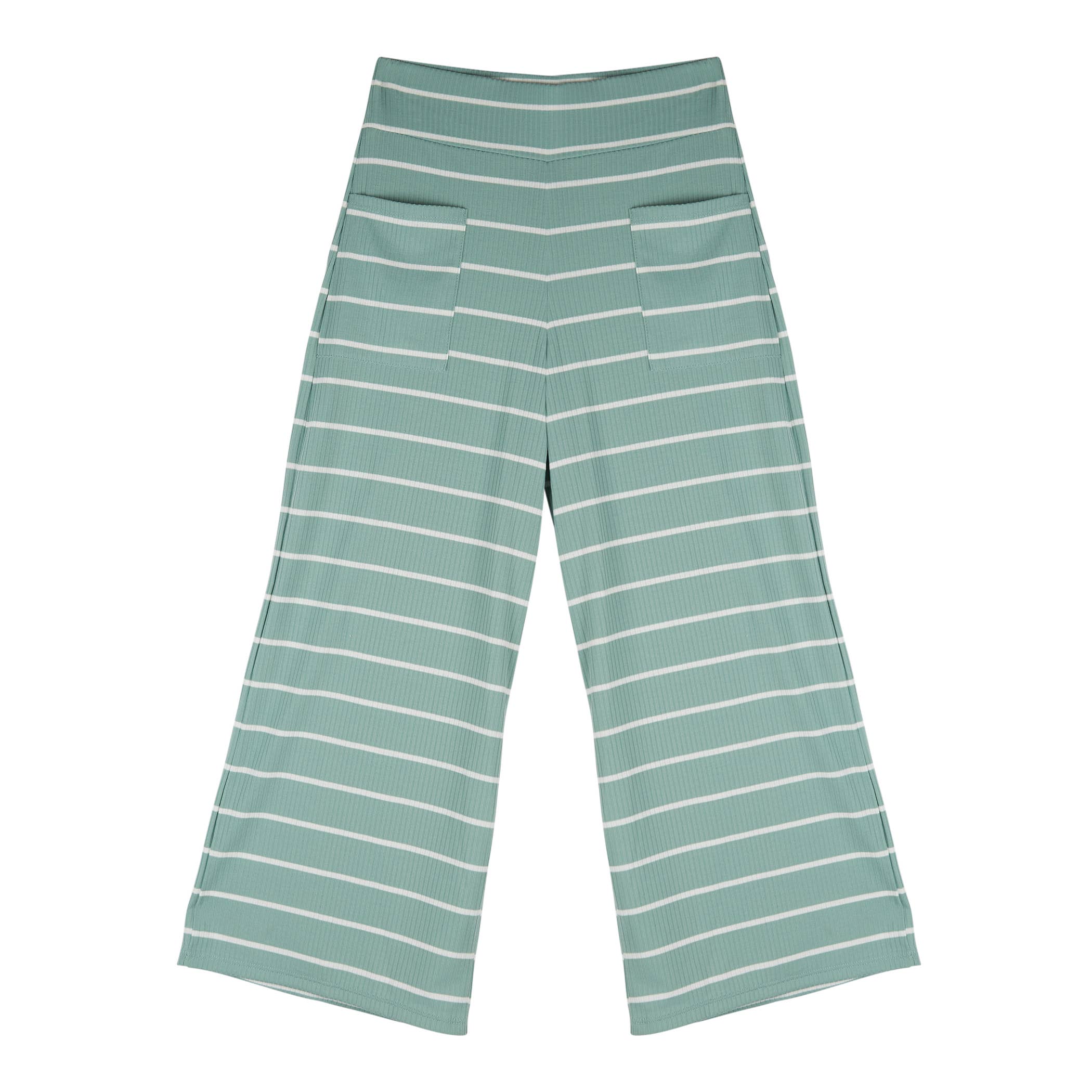 Commons Girls Short Sleeve Stripped Top & Gaucho Pant Set