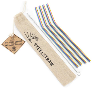 Commons Reusable Metal Curve Straw Set (4)