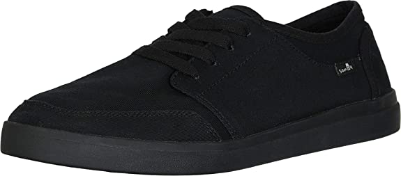 Sanuk Mens Vagabond Lace Sneaker Black