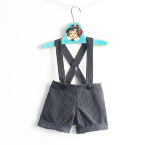 Dressy Shortalls - Black Pinstripe