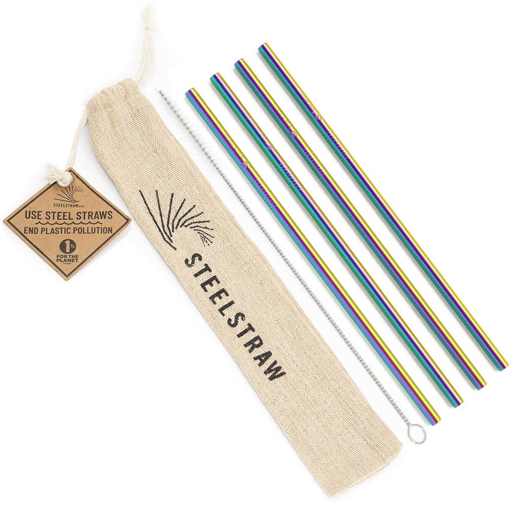 Commons Reusable Metal Straight Straw Set (4)