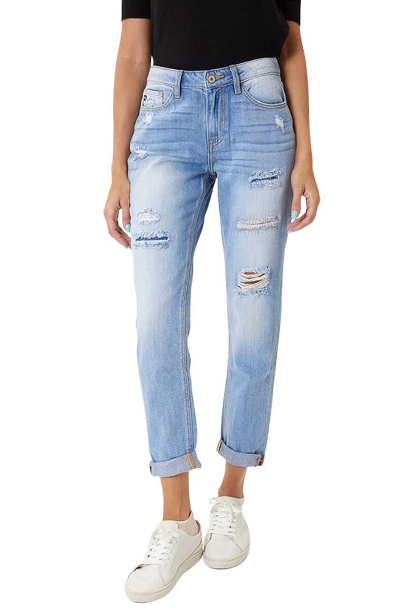 KanCan Taylor High Rise Mended Boyfriend Jeans