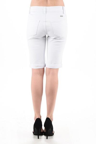 KanCan White Distressed Bermuda Shorts