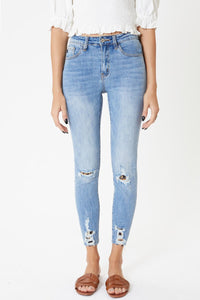 KanCan Leopard Patch High Rise Ankle Skinny - Plus