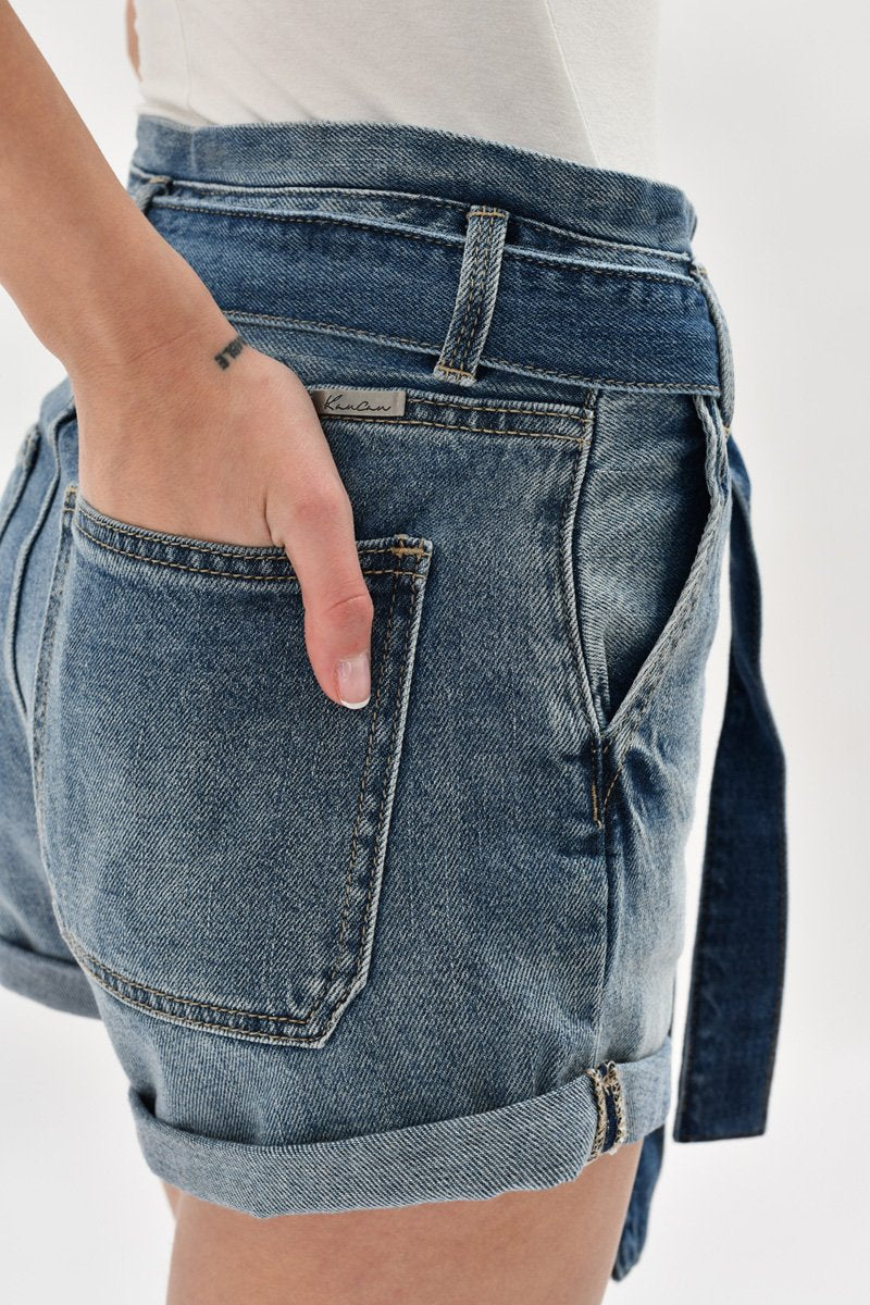 KanCan Lancing High Rise Belted Shorts