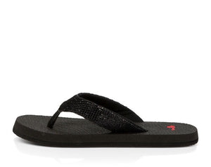 Sanuk Lil Yoga Glitter Black