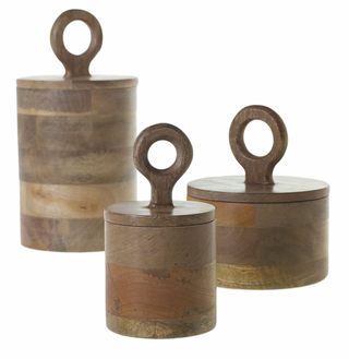 Accent Decor Mango Wood Canister Collection