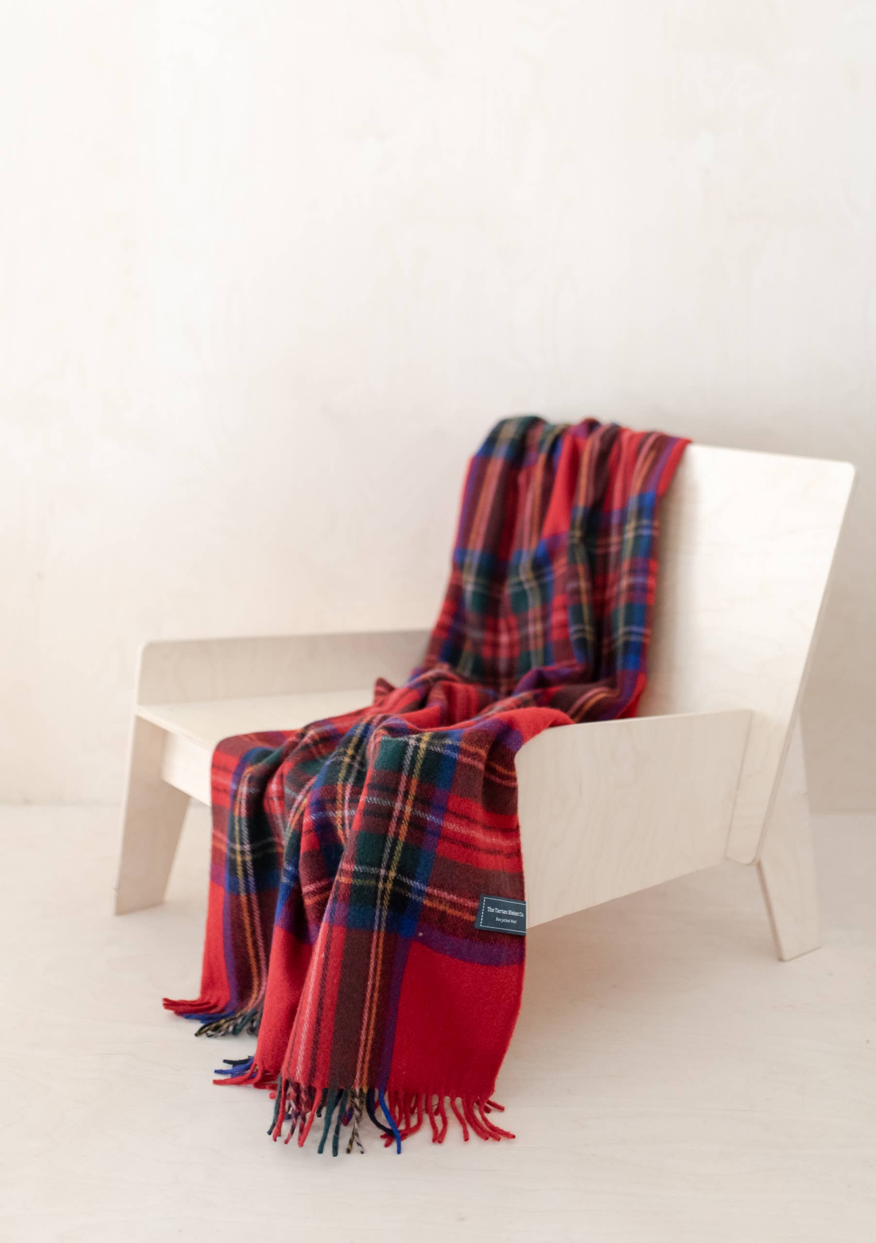 Tartan Blanket Recycled Wool Knee Blanket - Stewart Royal 28" L
